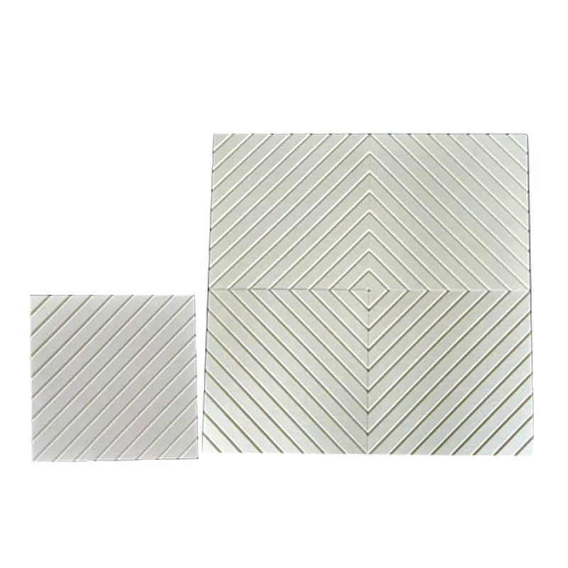 Akustický panel z PET plsti v béžovom výreze do V